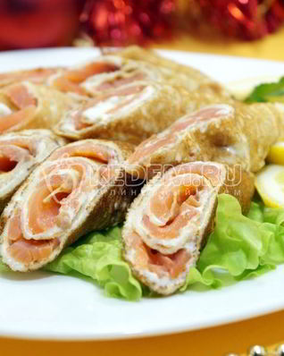 Блины с семгой