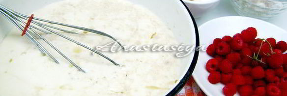 дрожжевые блины с творожным кремом