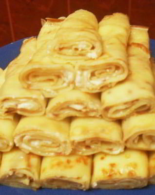 Медовые блинчики с творогом