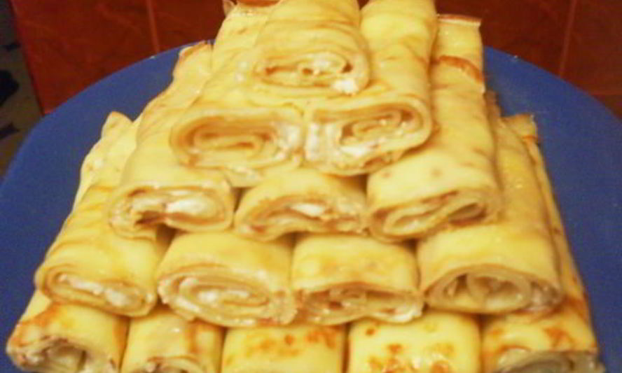 Рецепт медовых блинчиков с творогом