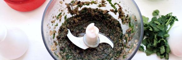 мини-блины со шпинатом и грибами