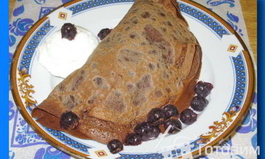 Рецепт шоколадных блинов с суфле полумесяц