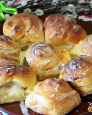 Булочки с корицей, творогом и маскарпоне