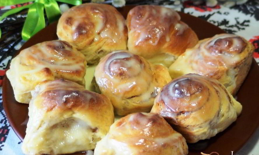 Рецепт булочек с корицей, творогом и маскарпоне