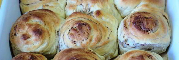 булочки с корицей, творогом и маскарпоне