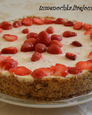 Чизкейк без выпечки с клубникой