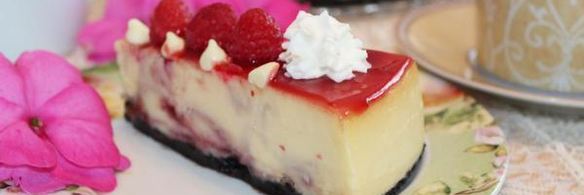 чизкейк с белым шоколадом и малиной
