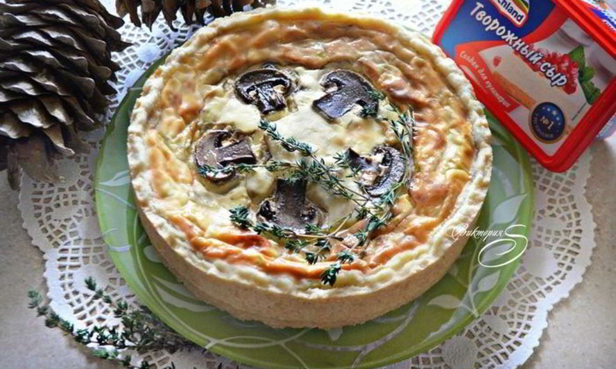 Рецепт грибного закусочного чизкейка