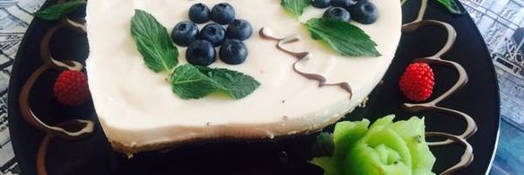 нежный чизкейк с голубикой