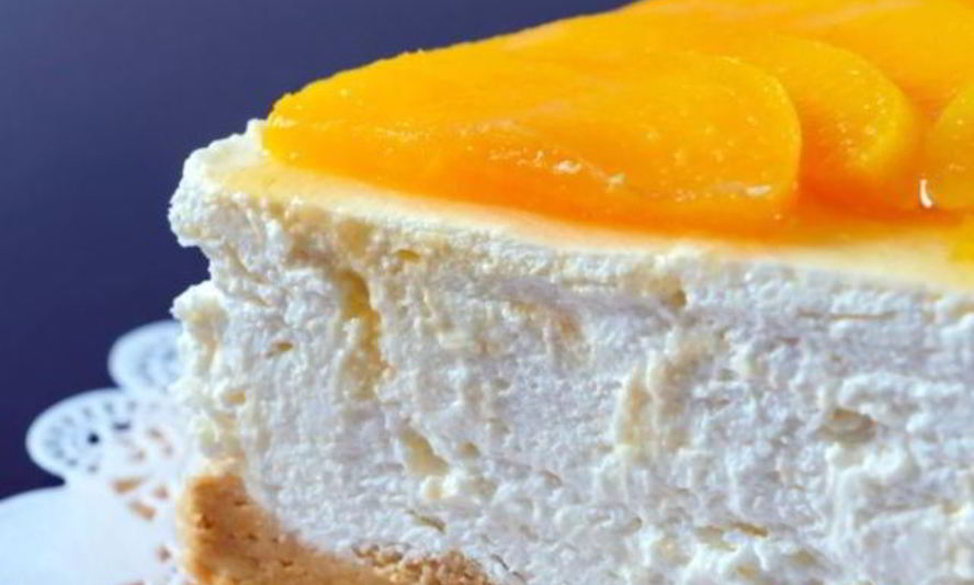 Рецепт персикового чизкейка без выпечки