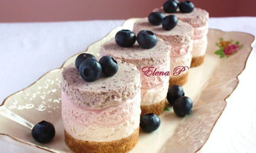 Рецепт тройных ягодных чизкейков