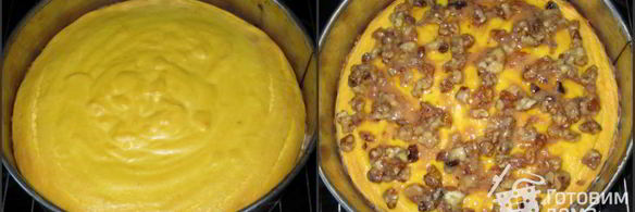 тыквенный чизкейк с грецкими орехами и корицей