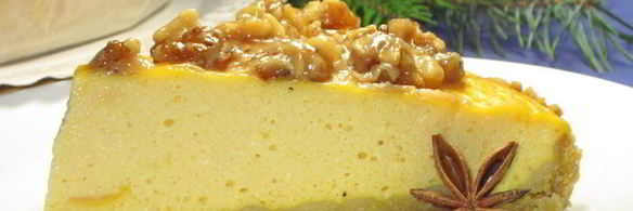 тыквенный чизкейк с грецкими орехами и корицей