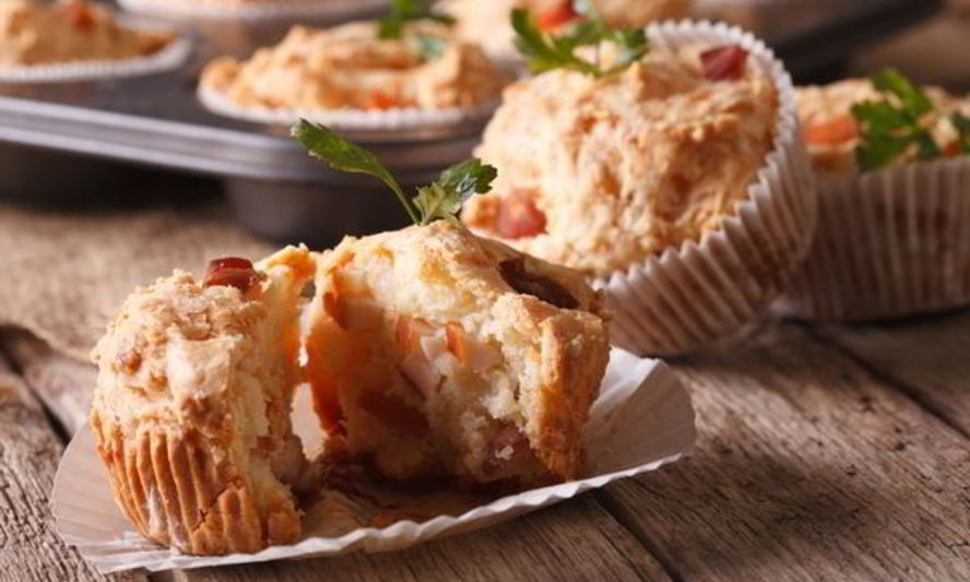 Рецепт кексиков с ветчиной и сыром на закуску