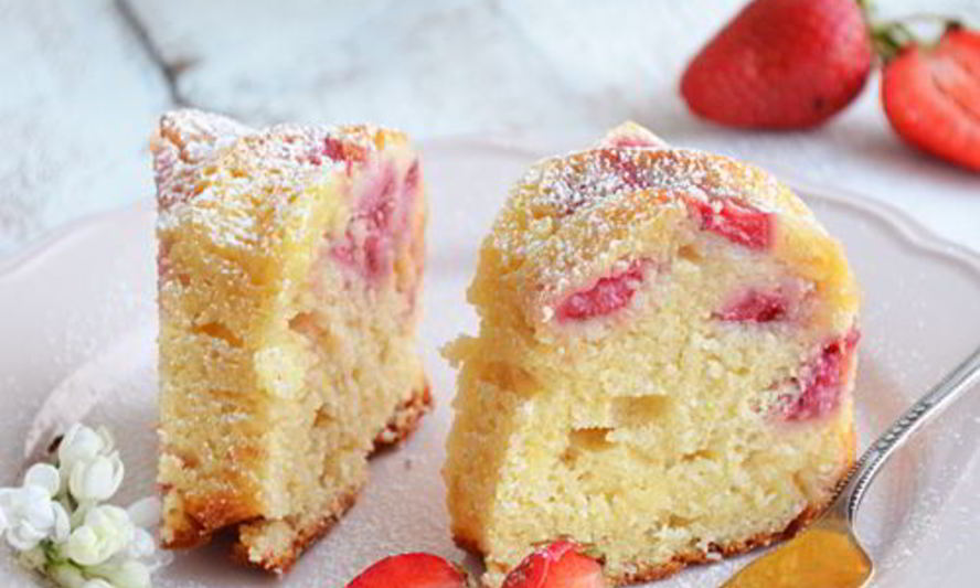 Рецепт клубничного кекса с белым шоколадом