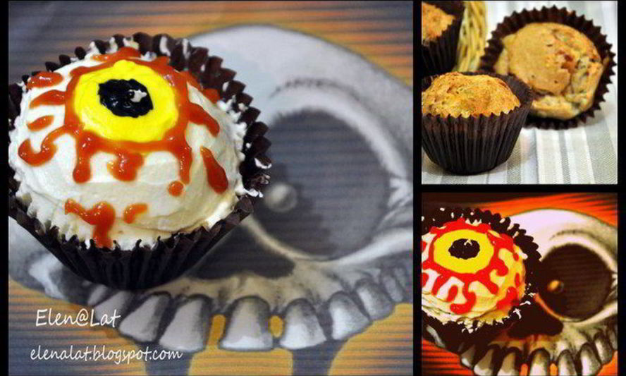 Рецепт ржаных кексов с беконом, сыром и зеленым луком halloween