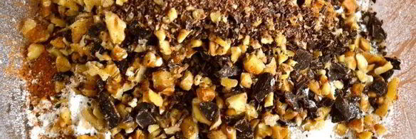 шоколадно-банановый кекс с кофе