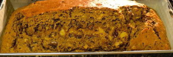 шоколадно-банановый кекс с кофе