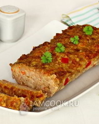 Мясной хлеб с пшеном и болгарским перцем