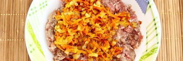 мясной хлеб с пшеном и болгарским перцем