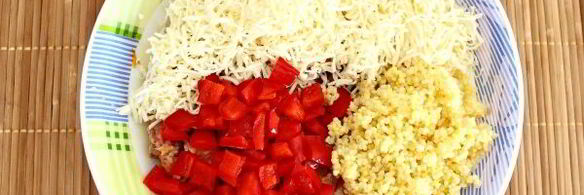 мясной хлеб с пшеном и болгарским перцем