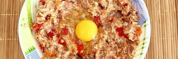 мясной хлеб с пшеном и болгарским перцем