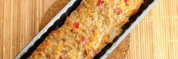 мясной хлеб с пшеном и болгарским перцем