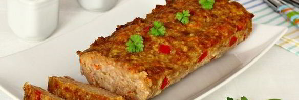 мясной хлеб с пшеном и болгарским перцем