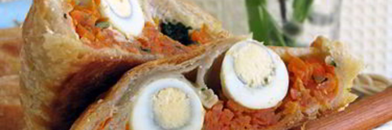 Конвертики с морковью и яйцами