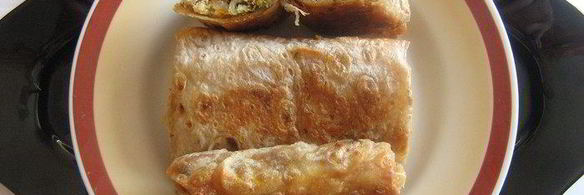 горячая закуска из лаваша с курицей и баклажанами