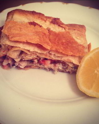 Конгрио, запеченная в лаваше