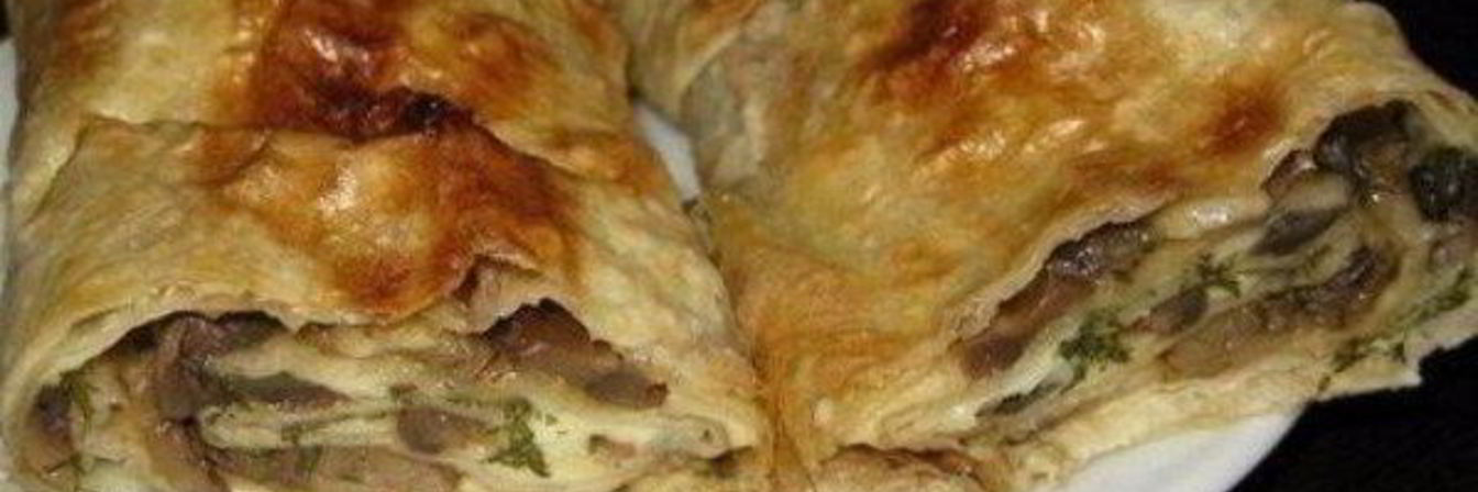 Лаваш с грибами и сыром