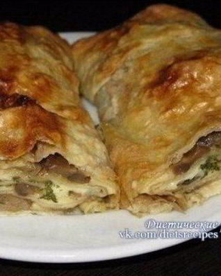 Лаваш с грибами и сыром