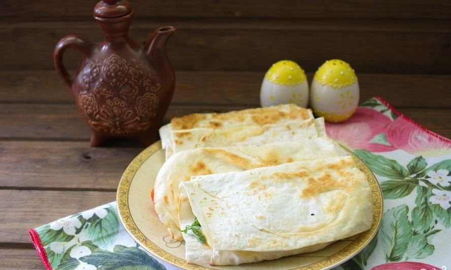 Рецепт лаваша с копченыма сырома