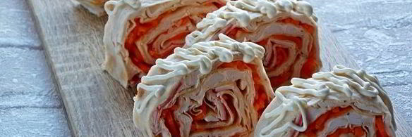 лаваш с крабовыми палочками и корейской морковкой