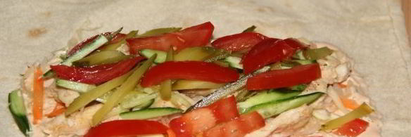 лаваш с курицей и овощами