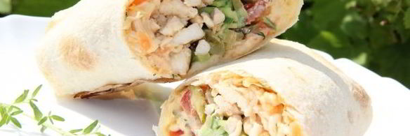 лаваш с курицей и овощами