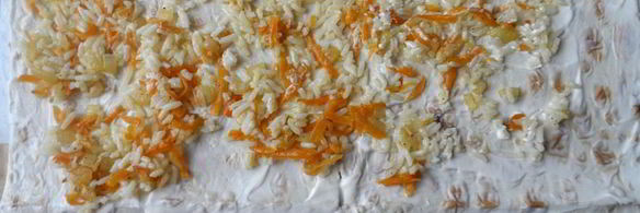 лаваш с рыбой и рисом в духовке