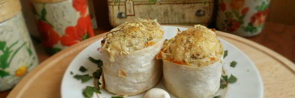 лаваш с рыбой и рисом в духовке