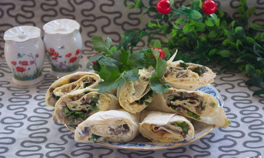 Рецепт лаваша с шампиньонами