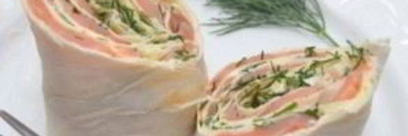 лаваш с сыром, и семгой, и зеленью