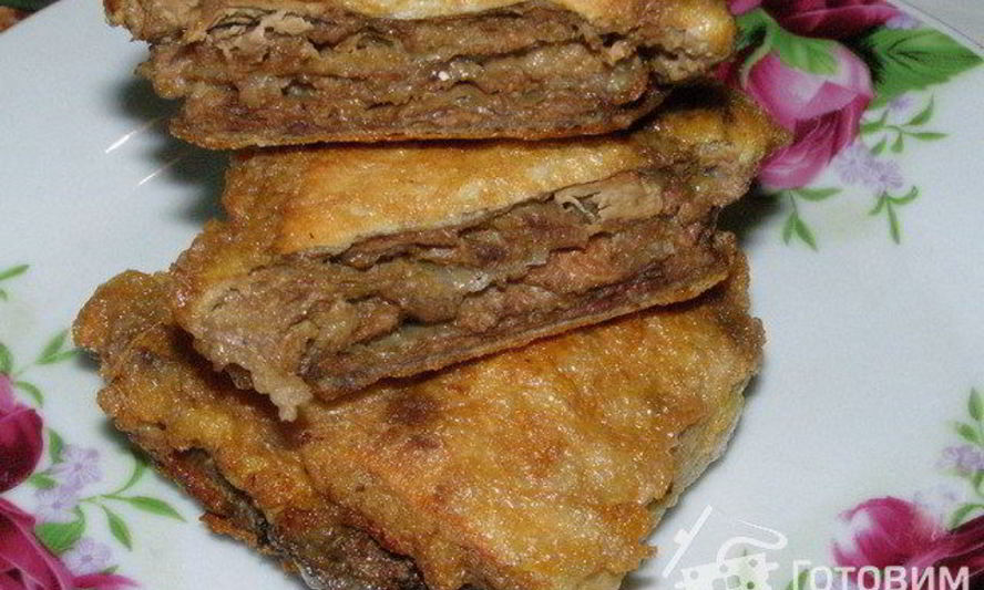 Рецепт печени в лаваше