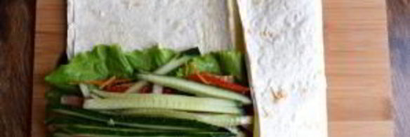 ролл из лаваша с курицей и овощами