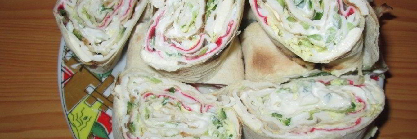 Рулеты из лаваша с плавленым сыром