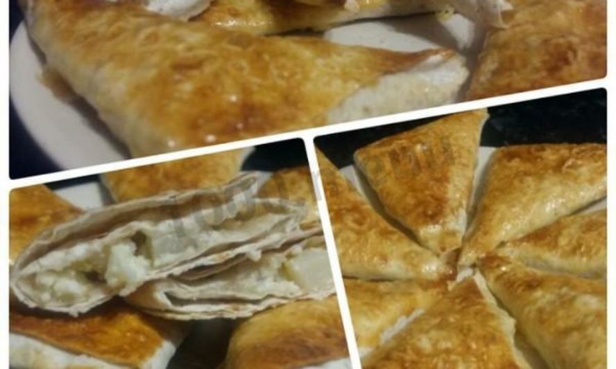 Рецепт творожно-яблочных конвертики из лаваша