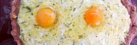 лепешка с отрубями, сыром и зеленью