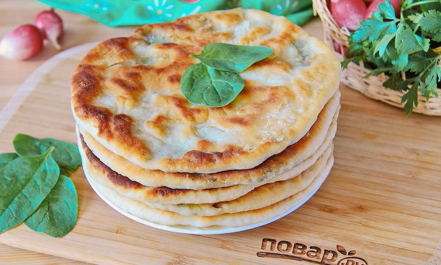 Рецепт лепешек со шпинатом и грибами
