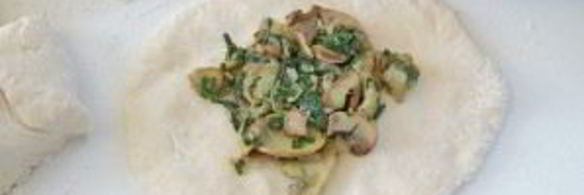 лепешки со шпинатом и грибами