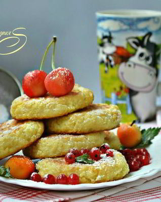 Пшенно-творожные лепешки, запеченные в духовке к завтраку