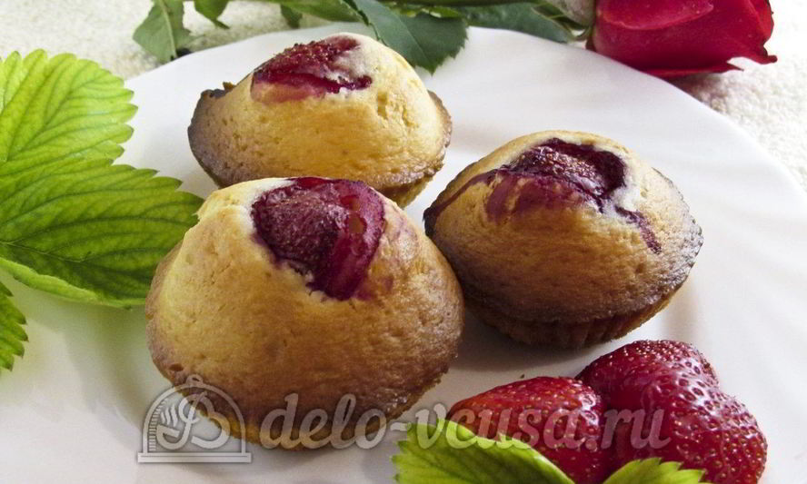 Рецепт маффинов с клубникой